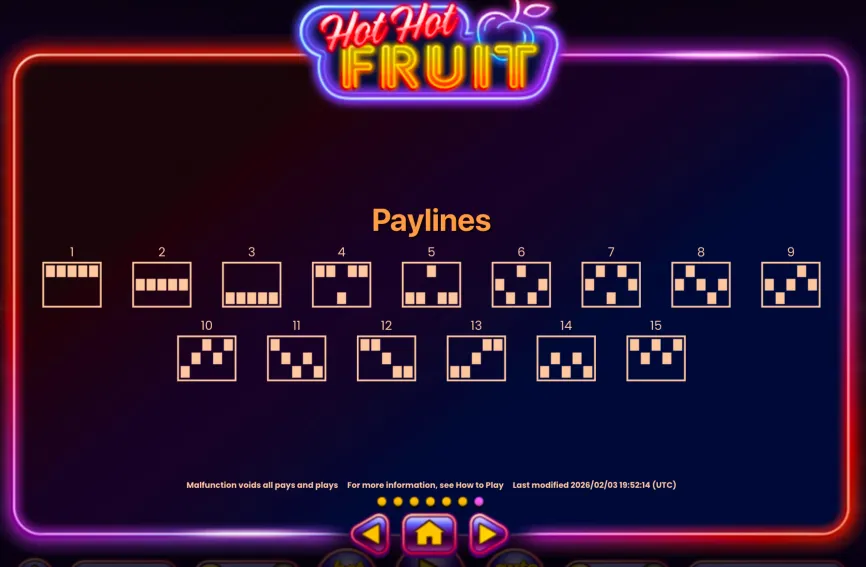 Paylines Hot Hot Fruit big wins